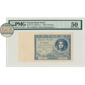5 złotych 1930 - Ser. A. - PMG 50 -