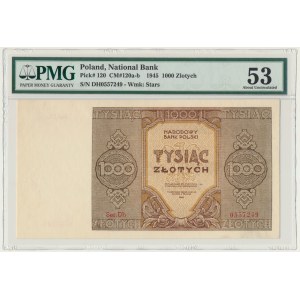 1.000 złotych 1945 - Dh - PMG 53 - rzadka seria zastępcza