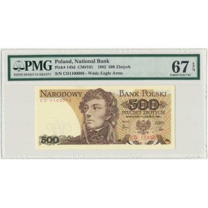 500 złotych 1982 - CD - PMG 67 EPQ - pierwsza seria rocznika