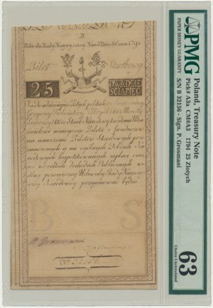 25 złotych 1794 - B - PMG 63 - OKAZOWY