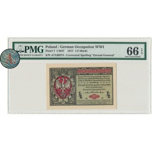 1/2 marki 1916 - Jenerał - A - PMG 66 EPQ