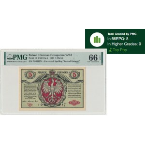 5 marek 1916 - Generał - biletów - A - PMG 66 EPQ