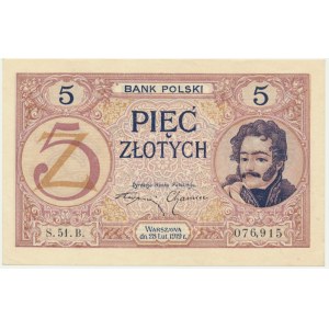 5 złotych 1919 - S.51. B. - PIĘKNA