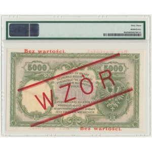 5.000 złotych 1919 - WZÓR - wysoki nadruk - PMG 63