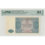 20 złotych 1946 - D - PMG 64 - NIEBIESKA