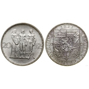 Czechoslovakia, 20 crowns, 1933, Kremnica