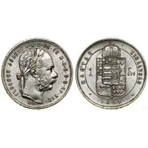 Hungary, 1 forint, 1881 KB, Kremnica