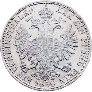 Franz Joseph I., 1 Vereinsthaler 1858, A, Vienna