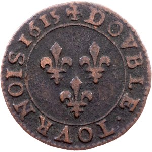 France, Double Tournois 1615, A, Paris