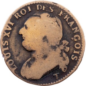 France, 12 Deniers 1792, T, Nantes