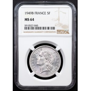 France, 5 Francs 1949, B, Beaumont-le-Roger