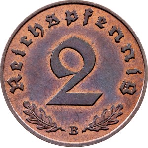 Germany, 2 Reichspfennig 1939, B, Vienna