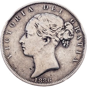 Velká Británie, 1/2 Crown 1886, Londýn
