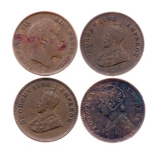 Indien, 4 x 1/12 Anna 1897-1932