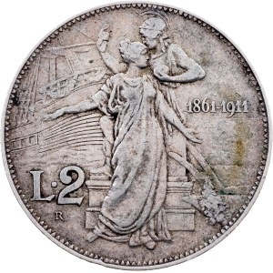 Italy, 2 Lire 1911, R, Rome