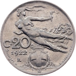 Italy, 20 Centesimi 1922, R, Rome