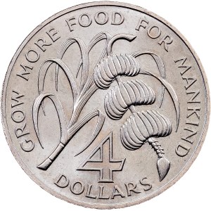 Saint Lucia, 4 Dollars 1970, London