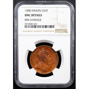 Straits Settlements, 1 Cent 1908, Calcutta