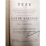 Mogilnicki A. - Rappaport E. - Penal Code - Tezy z orzeczeń Sądu (...) stanowiących wykładnię Ustawy Karnych, Warsaw 1921 [ criminal law ].