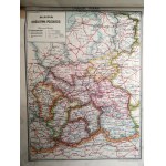 Geographical Atlas of Europe, with 20 maps and 4 tables, Warsaw 1913 [ Map of Europe, Map of the Kingdom of Poland, Wedel ads ].