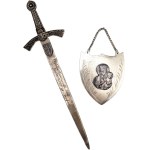 Patriotic letter knife with engraving - " To the Comrade in arms .... " JW 1599 Zgierz and a grosgraph - silver, 1970s.