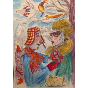 Hanna Bakula, Winter engagement, watercolor on paper, 2025
