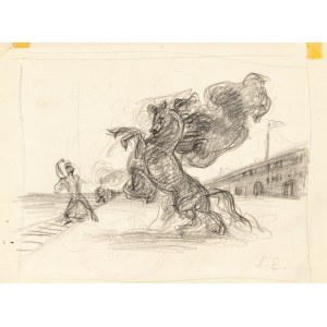 Stanislaw Eleszkiewicz, Man taming a horse, 1920