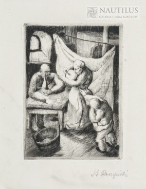 Stanisław Raczyński, W chałupie, 1930