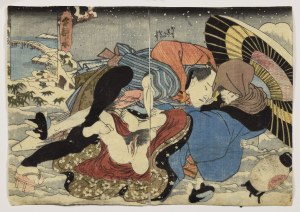 Keisai EISEN (1790-1848), Kochankowie z parasolem