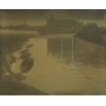 Stanisław Ignacy Poraj FABIJAŃSKI (1865-1947), Kraków - Zakole Wisły at night, 1916