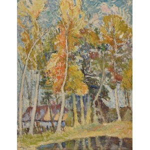 Romuald WYPYCHOWSKI (1901-1981), Paesaggio con edifici