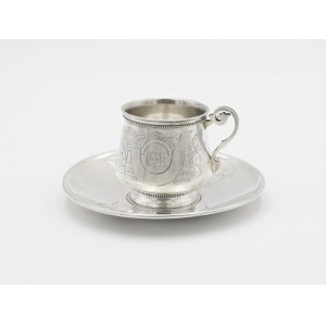 Peter Carl FABERGÉ (1846-1920), Cup with saucer