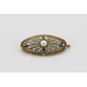 Brooch with emeralds