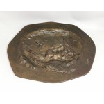 Platter with a woman among the waves, Art Nouveau