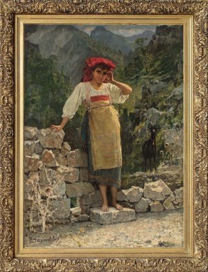 Pantaleon Szyndler (1846-1905), Szczęśliwa pasterka z Picinisco w okolicach Neapolu, przed 1883