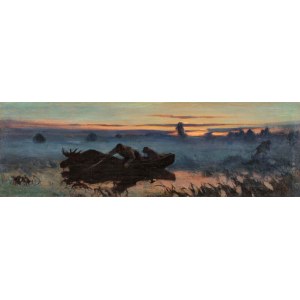 Julian Fałat (1853-1929), From Polesie. After an elk hunt, ca. 1907