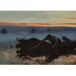 Julian Fałat (1853-1929), From Polesie. After an elk hunt, ca. 1907