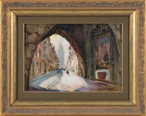 Jan Rubczak (1884-1942), Brama i ulica Floriańska w dniu Święta Narodowego, 1935