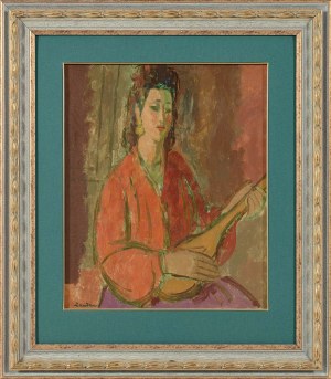 Zygmunt Landau (1898-1962), Portret kobiety z mandoliną