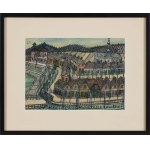 Nikifor Krynicki (1895-1968), Town in a Beskid landscape, 1930s.