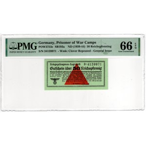 Niemcy, Uniwersalne bony obozowe, Kriegsgefangenen - Lagergeld - 50 Reichspfennig, seria 3 - PMG 66 EPQ !