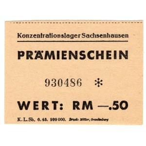 Konzentrationslager Sachsenhausen, bonus voucher worth RM 0.50