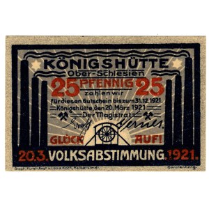 Chorzów, Królewska Huta (Königshütte), 25 Pfennig 1921