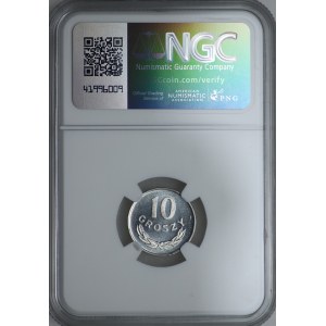10 haléřů 1976 - NGC MS 65, chybně označená deska