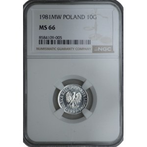 10 pennies 1981 - NGC MS 66