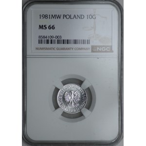 10 groszy 1981 - NGC MS 66