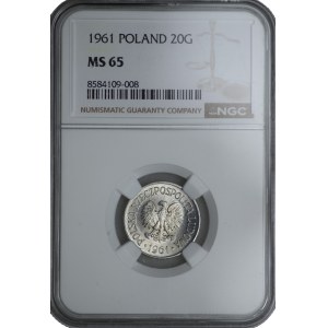 20 haléřů 1961 - NGC MS 65