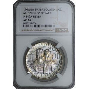 100 Gold 1966, Mieszko and Dabrowa - NGC MS 67