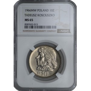 10 gold 1966, Kosciuszko - NGC MS 65