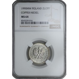 1 złoty 1990 - NGC MS 64